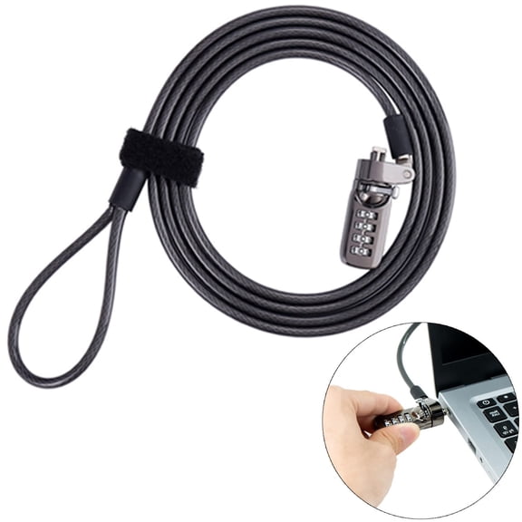 Laptop Lock Security Cable with 4-Digit Combination Protections and Theft Deterrent for PC/Laptops, Tablets, or Other Computer