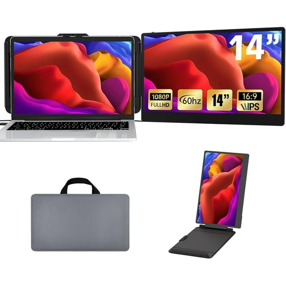 Laptop Monitor Extender, Portable Monitor for Laptop, Screen Extender Portable16:9, HDMI/Type-C Plug and Play Display Screen Extender Monitor 1080P for Tablet Laptops PC/Mac/Phone