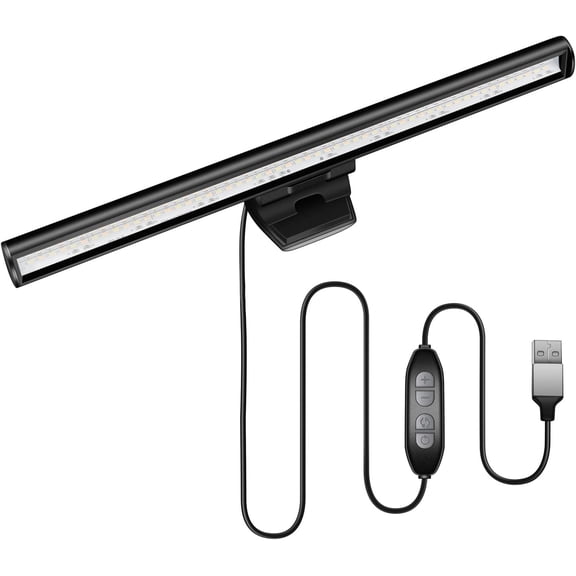 Laptop Monitor Light Bar, USB e-Reading LED Task Lamp, 3 Adjustable Color Temperature, 10 Dimming Brightness Levels, No Screen Glare, Space Saving, Eye Health Care, Portable for Travel