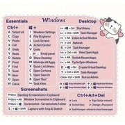 Laptop & PC Keyboard PINK Shortcut Stickers   Quick Access Hotkeys for Faster Workflow and Smart Navigation. Keyboard shortcut Pink decal