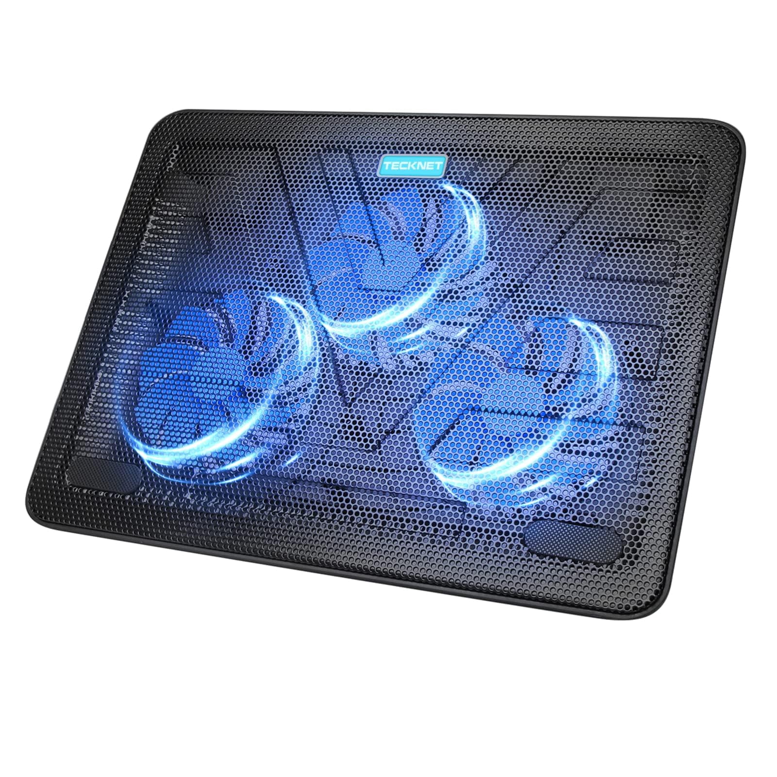 Laptop Pad  Portable Slim Quiet Usb Notebook Cooler Stand Chill Mat With 3 Blue Led Fans Fits 12-17 Inches (black)