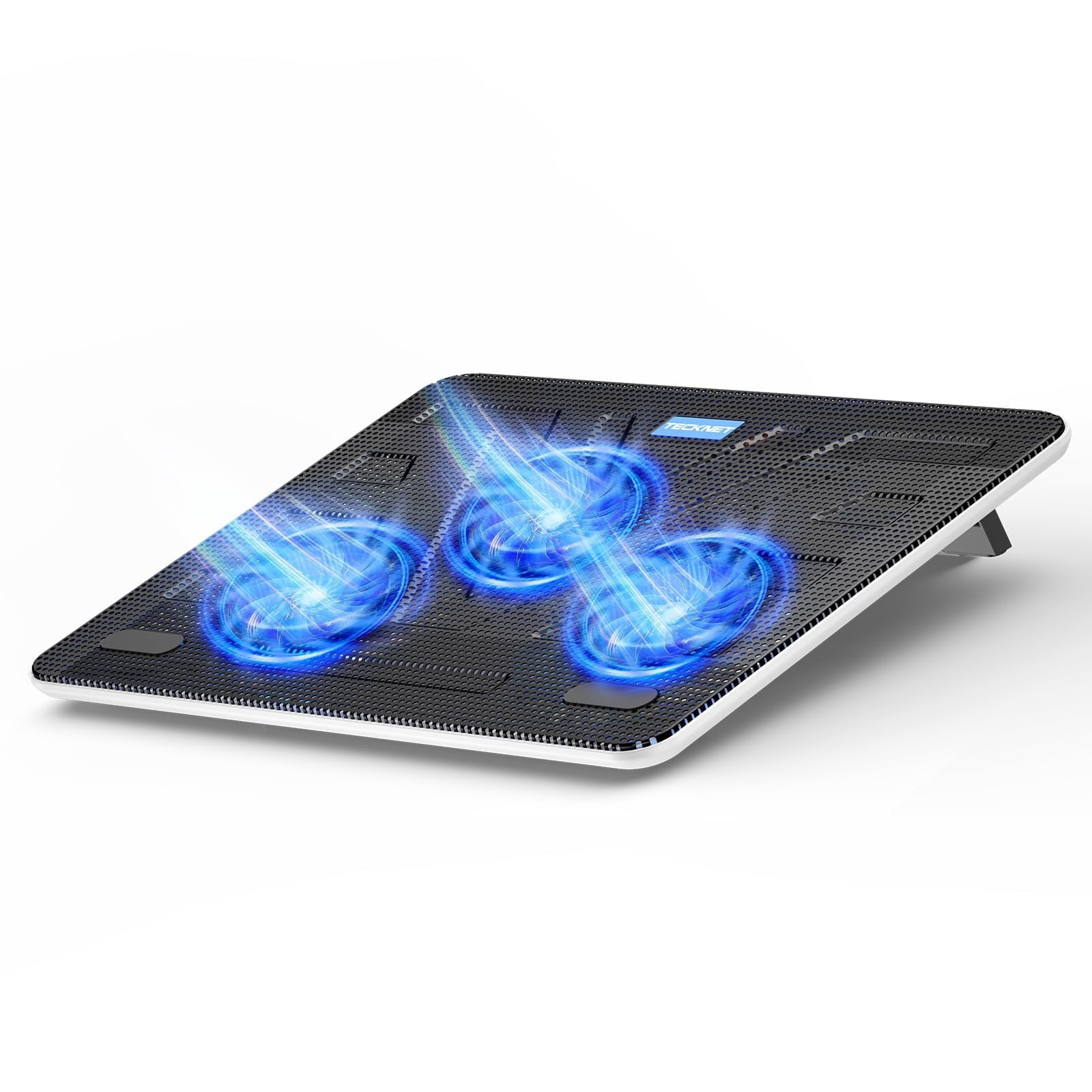 Laptop Pad  Portable Slim Quiet Usb Notebook Cooler Stand Chill Mat With 3 Blue Led Fans Fits 12-17 Inches (white)