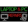 thumbnail image 1 of Laptop And Pc Repairs LED Neon Sign 13 x 24 - inches, Clear Edge Cut Acrylic Backing, with Dimmer - Bright and Premium built indoor LED Neon Sign for Computer & Electronics store decor., 1 of 7