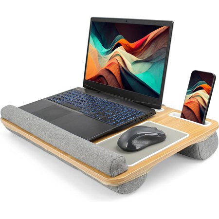 Laptop Pillow Lap Desk for Laptop and Writing - 21in Wide Portable Laptop Desk for Bed, Sofa, or Car Travel