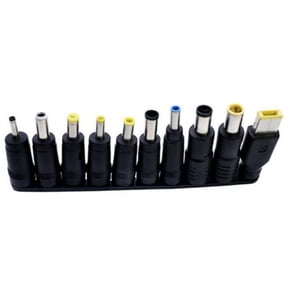 Laptop Power Adapter Tips Set 8pcs/10pcs Straight Head/Bend for Multiple Device Compatibility Black
