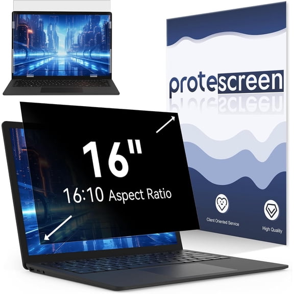 Laptop Privacy Screen 16 Inch Compatible With Lenovo Hp Dell Acer Asus Thinkpad Envy Xps, 16:10 Aspect Removable Anti Glare Blue Light Filter Protector, 16in Computer Monitor Privacy Shield