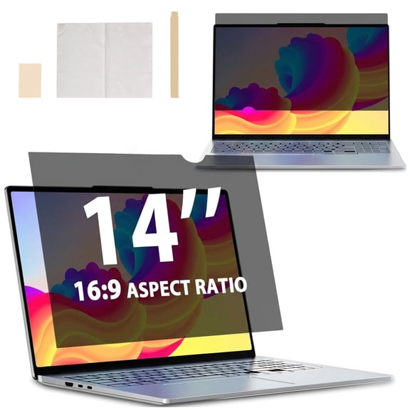 Laptop Privacy Screen Filter 14 inch for 16:9 Computer Monitor, Widescreen Computer Monitor Screen Protector Film Privacy Shield and Anti-Glare Protector