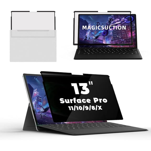 Laptop Privacy Screen for 13inch Surface Pro 11/10/9/8/X, Removable Computer Screen Anti-Spy Filter Shield for Microsoft Surface Pro 13in