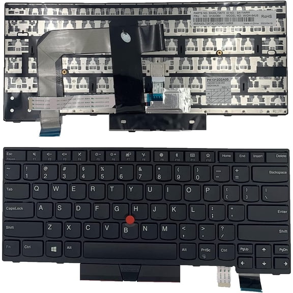 Laptop Replacement US Layout with Pointer Keyboard for Lenovo IBM ThinkPad T470 T480 01AX569 SN20L72890 01AX487 01AX446 SN20L72767 PK131204100 01AX405 No Backlit