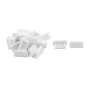 Laptop Rubber USB Type C Female Port Anti Dust Cover Cap Plug White 20pcs