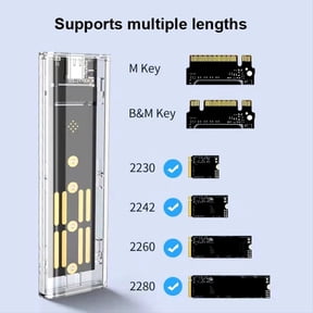 Laptop SSD Mobile Hard Drive Box Transparent M.2 SSD Box NVME PCIe M2 Hard Disk Case 10Gbps SATA Clear SSD Case