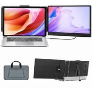 Laptop Screen Extender, 14 FHD 1080P IPS Portable Monitor, Built-in Speaker, Dual Screen Extender for 13-17 Laptops, HDMI/USB-A/Type-C Plug and Play for Windows/Mac/Chrome/Android/PS5