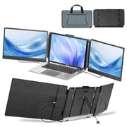 Laptop Screen Extender, 14 FHD 1080P IPS Triple Portable Monitor for 13-17 Laptops, Built-in Speakers & Adjustable Stand, HDMI/USB-A/USB-C for Mac/Windows/Chrome/ Switch, Plug and Play