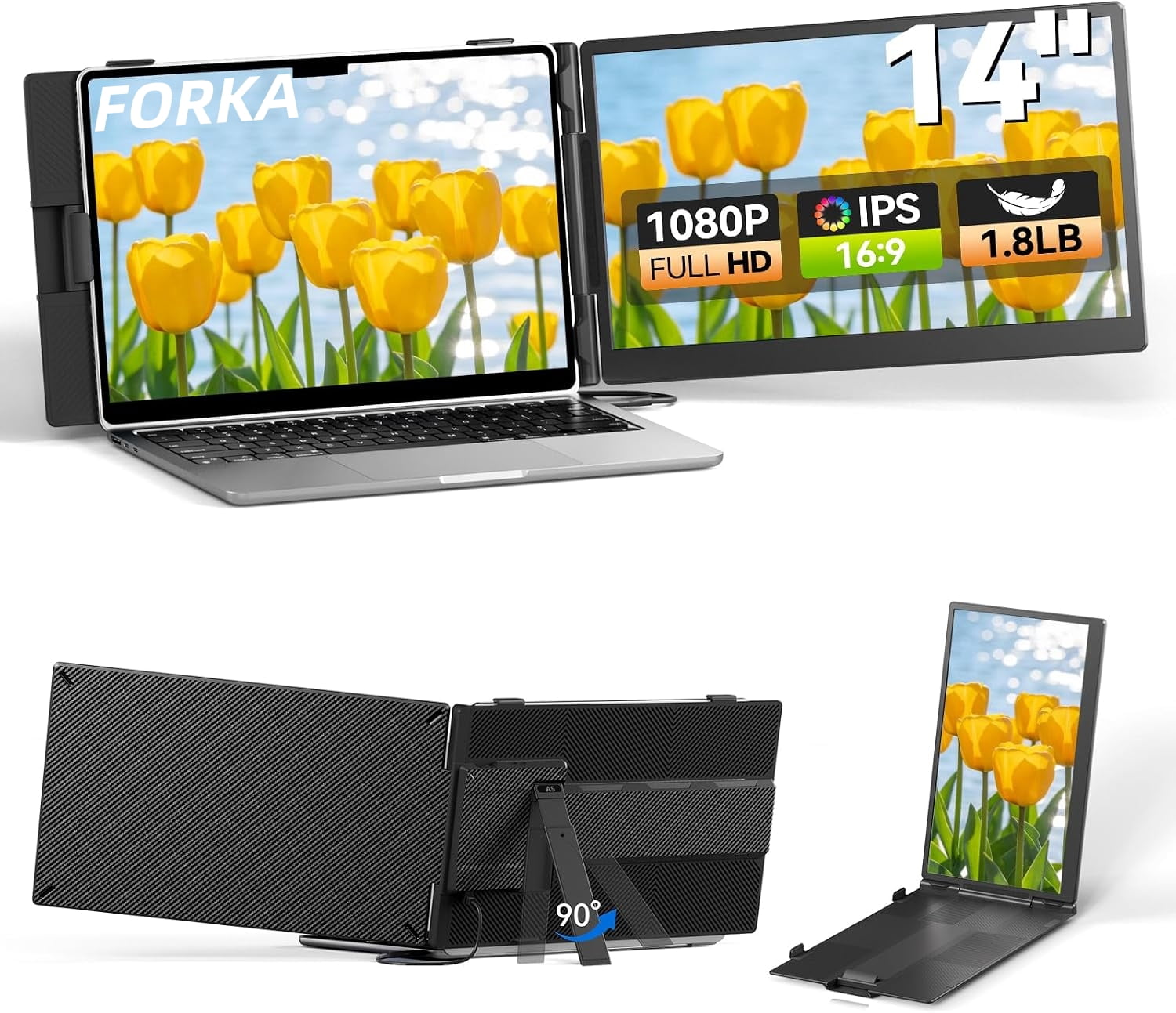 Laptop Screen Extender 14", FHD 1080P Portable Monitor for Laptop ...