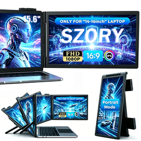 Laptop Screen Extender Portable Monitor Dual 15.6" 1080P IPS,Travel Monitor for 14-16.5",USB-C Plug & Play for Windows/Mac/Android/Switch/PS5/Xbox