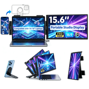 Laptop Screen Extender Dual Portable Extended Monitor 15.6" Multiple Screen Attachment,FHD IPS Secondary External Monitor with Phone Mount,USB-C Display for 14-16" Laptops