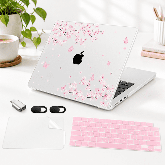 Laptop Shell for MacBook Air 13 Inch M5 M4 M3 M2, Cherry Blossoms, 12.20 x 8.54 x 0.87 Inches