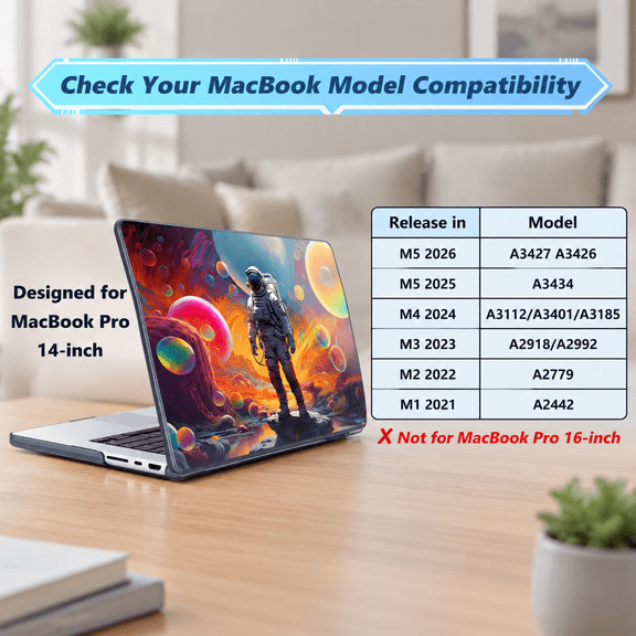 Laptop Shell for MacBook Pro 14 Inch (2026-2021, M5/M4/M3/M2/M1) Astronaut Design