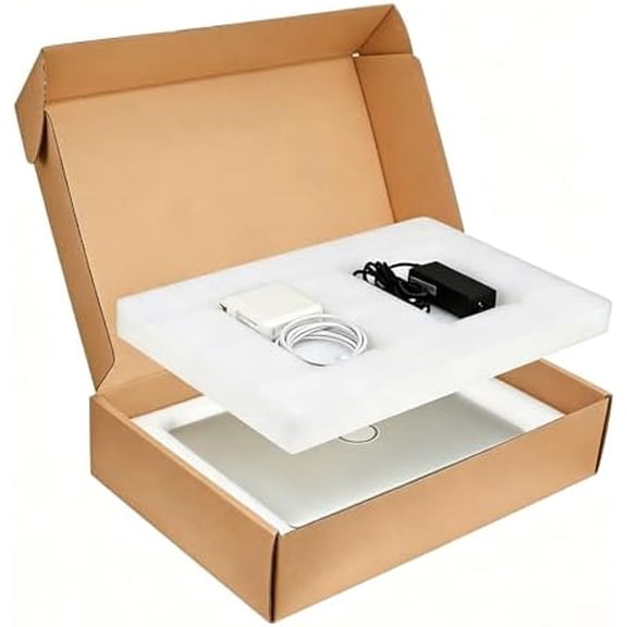 Laptop Shipping Box Cardboard Secure Mailer Box for Laptop Shipping, Fits Most Screen Sizes Up to 17.6 Inch (White)