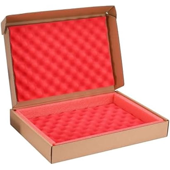 Laptop Shipping Box Secure Mailer Box Kraft Mailing Boxes with Protection Foam Without Available Space for Chargers or Cords, Fits Most Laptop Screen Sizes