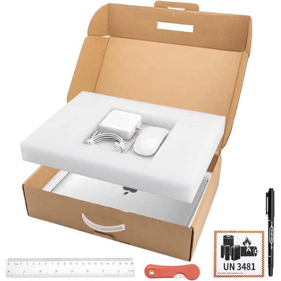 Laptop Shipping Box with Protective Foam for up to 17.3 Inch Notebook 17 L x 12 W x 4 H