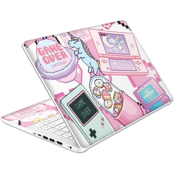 Laptop Skin Decal HP 14" - Kawaii Pixel Laptop Cover Sticker No Cutting Required, No Bubble, Waterproof, Scratch Resistant - Including Wide Screen and Wrist Pad