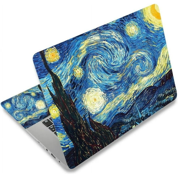 Laptop Skin Sticker Decal,12" 13" 13.3" 14" 15" 15.4" 15.6 inch Laptop Vinyl Skin Sticker Cover Art Protector Notebook PC (Free 2 Wrist Pad Included), Decorative Waterproof Removable, Tropical Night