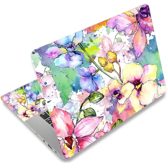 Laptop Skin Sticker Decal 12 13 13.3 14 15 15.4 15.6 inch Personalized Universal Notebook Vinyl Skin Stickers Cover Art Decal Computer Protector (Flowers)