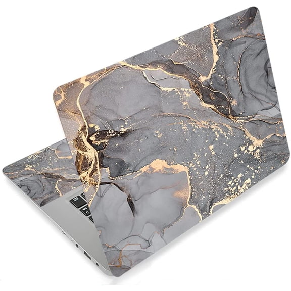 Laptop Skin Sticker Decal,13.3" 14" 15" 15.4" 15.6 inch Laptop Universal Vinyl Skin Sticker Cover,Dustproof Waterproof Reusable Art Decal Protector with Free 2 Wrist Pads (Marble 4)