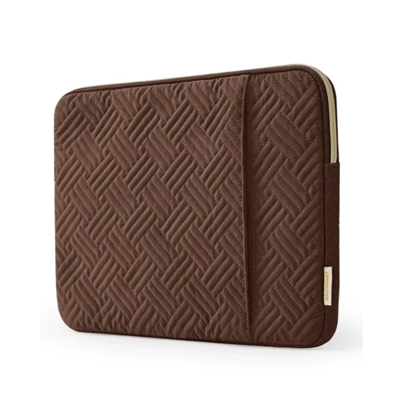 Laptop Sleeve for 13-13.3" Notebook, Protective Soft Padded Zipper Cover Carrying Computer Bag with Pocket, Compatible with MacBook Air/Pro Chromebook Tablet Ultrabook 14 inch, Light Tan