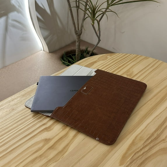 Laptop Sleeve Bag 13 14 15.4 15.6 Inch for HP DELL Notebook Case Carrying Bag Macbook Air Pro 13.3 Shockproof Case for Men Women (Brown,For 14.3-15.6 Inch)