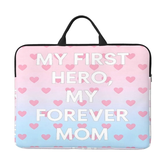 Laptop Sleeve Bag 14 Inch Waterproof Protective Computer Carrying Case With Handle Women Men Travel Commuter Essential My First Hero,My Forever Mom (3)