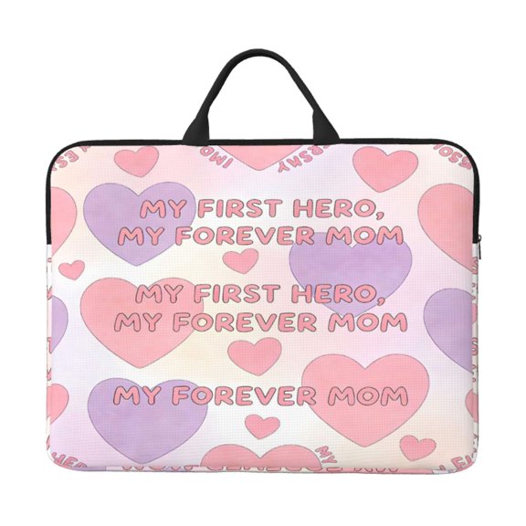 Laptop Sleeve Bag 14 Inch Waterproof Protective Computer Carrying Case With Handle Women Men Travel Commuter Essential My First Hero,My Forever Mom (4)