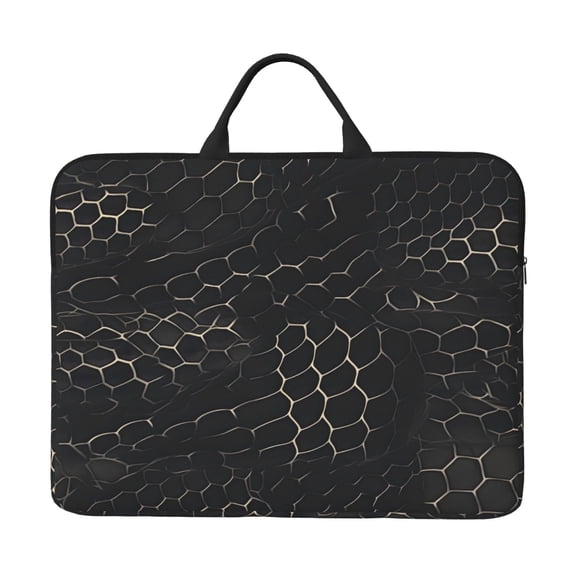 Laptop Sleeve Bag 14 Inch Waterproof Protective Computer Carrying Case With Handle Women Men Travel Commuter Essential Snake Skin Print Style Darkgray_3
