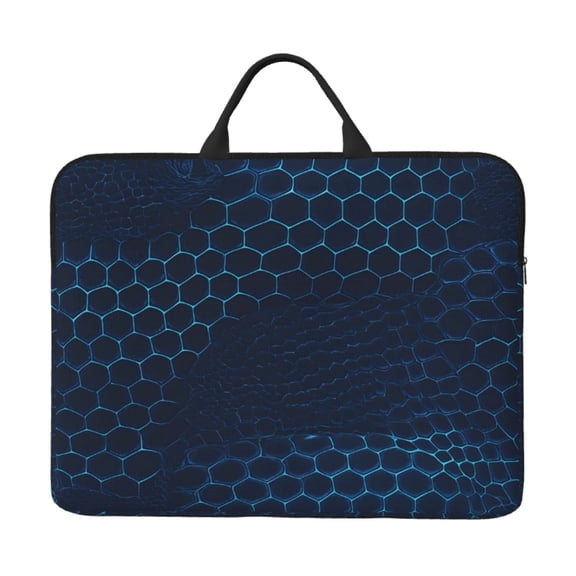 Laptop Sleeve Bag 14 Inch Waterproof Protective Computer Carrying Case With Handle Women Men Travel Commuter Essential Snake Skin Print Style Doderblue_2