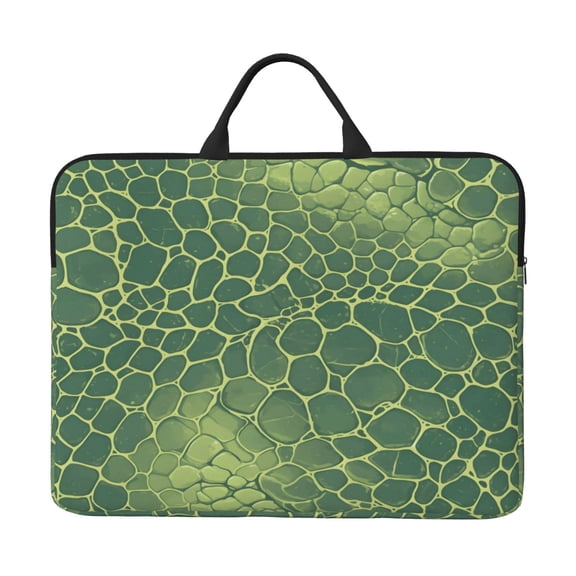 Laptop Sleeve Bag 14 Inch Waterproof Protective Computer Carrying Case With Handle Women Men Travel Commuter Essential Snake Skin Print Style Lightgreen_4