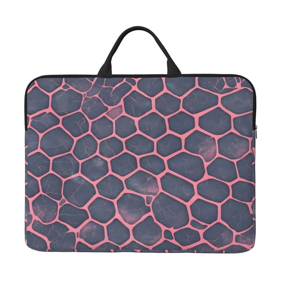 Laptop Sleeve Bag 14 Inch Waterproof Protective Computer Carrying Case With Handle Women Men Travel Commuter Essential Snake Skin Print Style Palevioletred_1