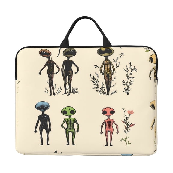 Laptop Sleeve Bag 14 Inch Waterproof Protective Computer Carrying Case With Handle Women Men Travel Commuter Essential Alien Being