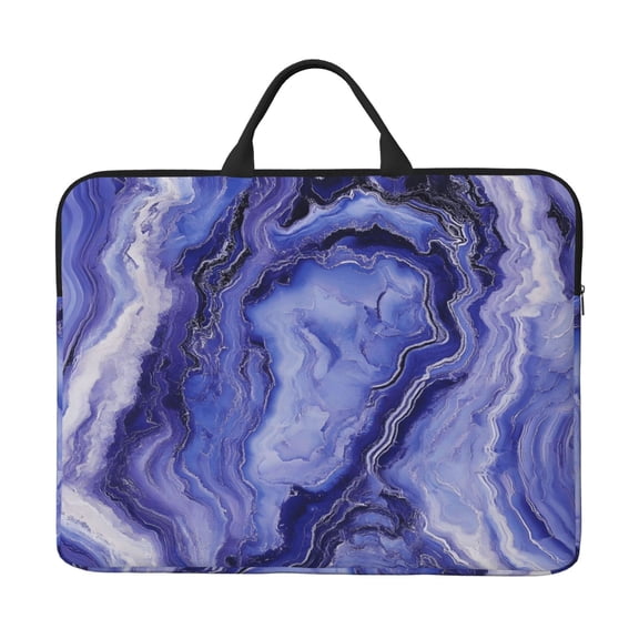 Laptop Sleeve Bag 14 Inch Waterproof Protective Computer Carrying Case With Handle Women Men Travel Commuter Essential Blueviolet Marble_3
