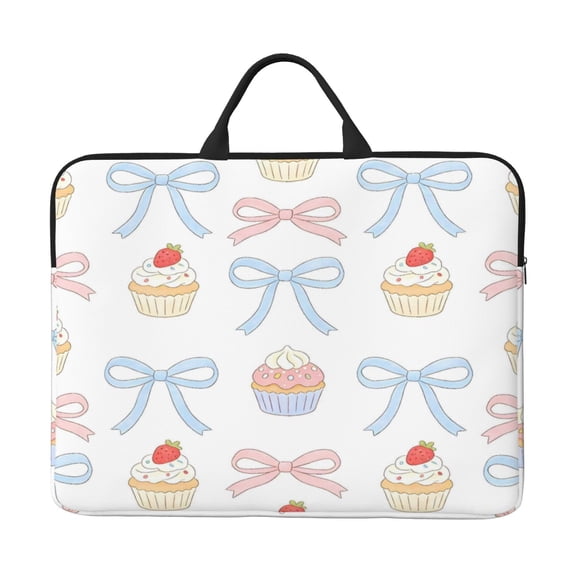 Laptop Sleeve Bag 14 Inch Waterproof Protective Computer Carrying Case With Handle Women Men Travel Commuter Essential Bows And Cakes