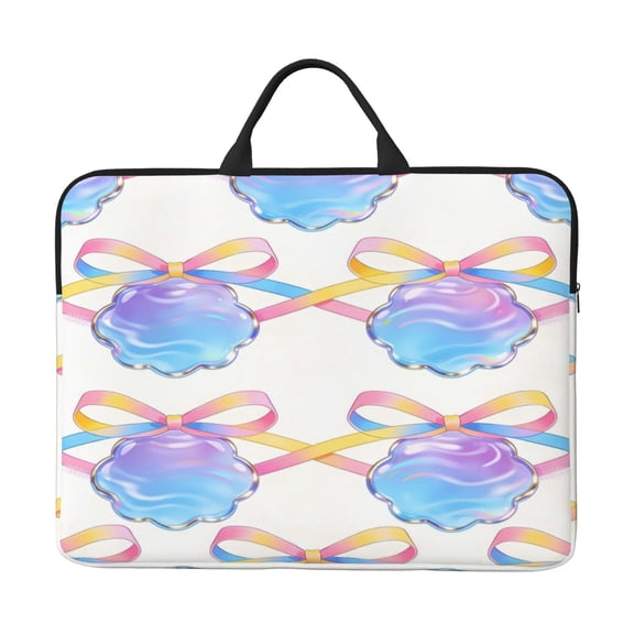Laptop Sleeve Bag 14 Inch Waterproof Protective Computer Carrying Case With Handle Women Men Travel Commuter Essential Glowing Bow Shell