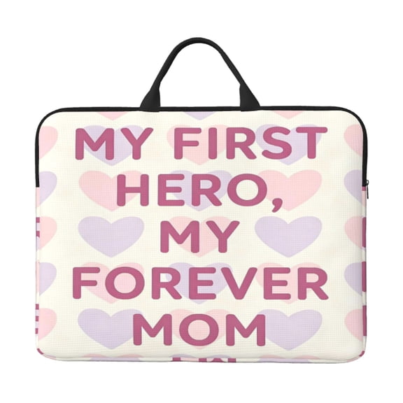 Laptop Sleeve Bag 14 Inch Waterproof Protective Computer Carrying Case With Handle Women Men Travel Commuter Essential My First Hero,My Forever Mom