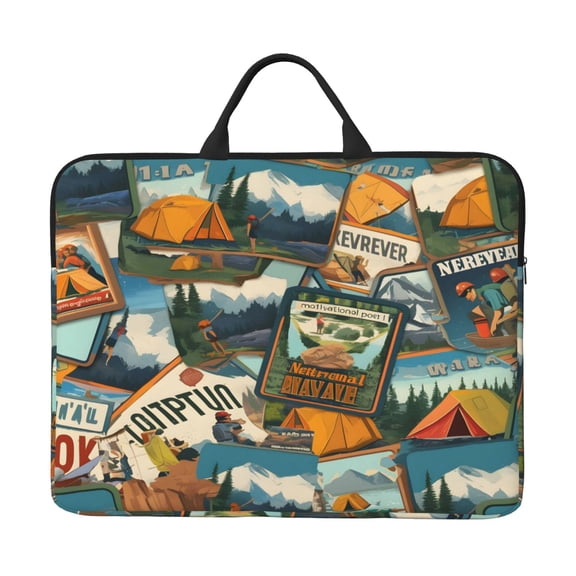 Laptop Sleeve Bag 14 Inch Waterproof Protective Computer Carrying Case With Handle Women Men Travel Commuter Essential Nature Park Camping
