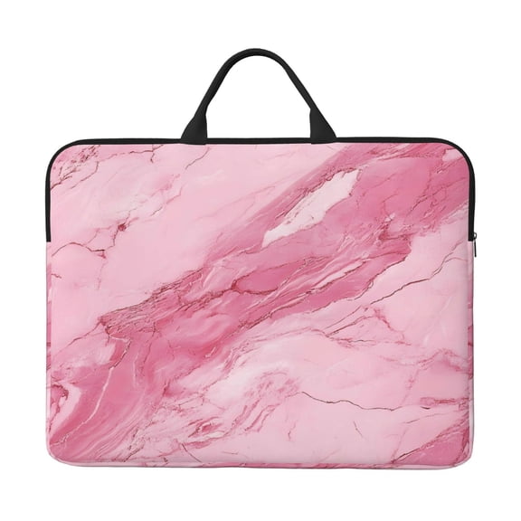 Laptop Sleeve Bag 14 Inch Waterproof Protective Computer Carrying Case With Handle Women Men Travel Commuter Essential Pink Marble_21256_1
