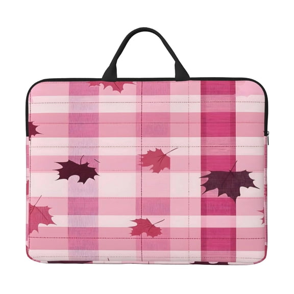 Laptop Sleeve Bag 14 Inch Waterproof Protective Computer Carrying Case With Handle Women Men Travel Commuter Essential Plaid Fall Camo Pink_1