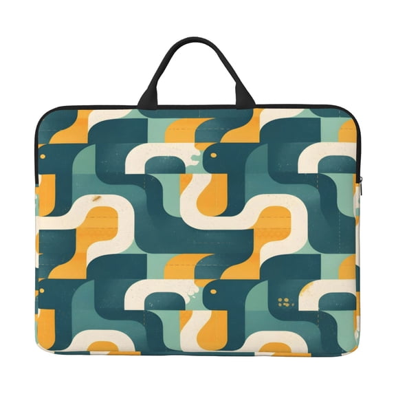 Laptop Sleeve Bag 14 Inch Waterproof Protective Computer Carrying Case With Handle Women Men Travel Commuter Essential Snake Print Style Slateblue_1