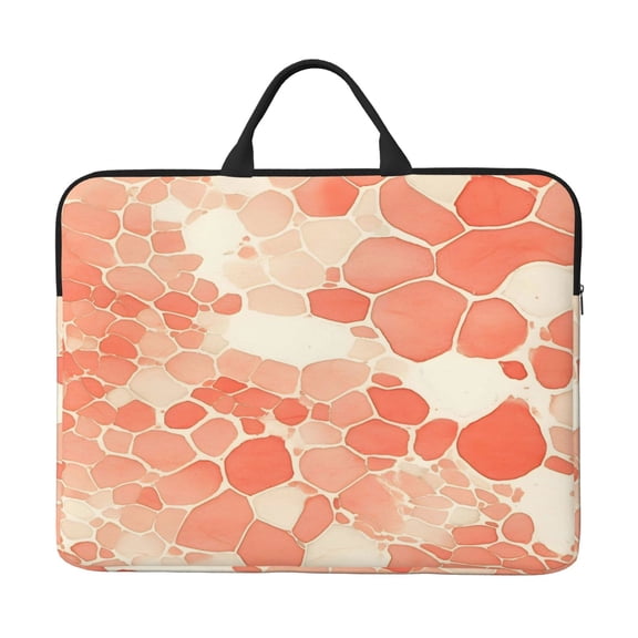 Laptop Sleeve Bag 14 Inch Waterproof Protective Computer Carrying Case With Handle Women Men Travel Commuter Essential Snake Skin Print Style Coral_3