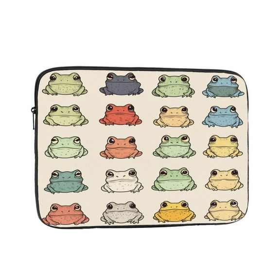 Laptop Sleeve Bag Compatible For iPad MacBook Air Pro Tablet Computer PC notebook Protective Fit in 10/12/13/14/15/16/17 inch Size Cute Frog (1)