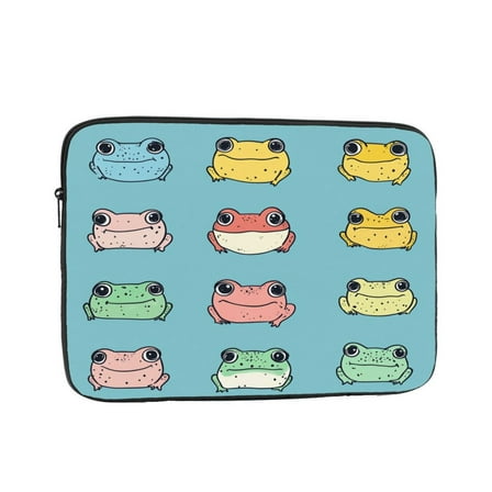 Laptop Sleeve Bag Compatible For iPad MacBook Air Pro Tablet Computer PC notebook Protective Fit in 10/12/13/14/15/16/17 inch Size Cute Frog (2)