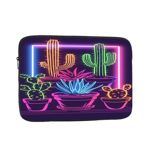 Laptop Sleeve Bag Compatible For iPad MacBook Air Pro Tablet Computer PC notebook Protective Fit in 10/12/13/14/15/16/17 inch Size Neon Cactus (11)